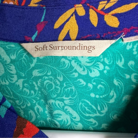 Sold Soft Surroundings Colorful Button-Up Tunic Embroidered Floral - Picture 6 of 16